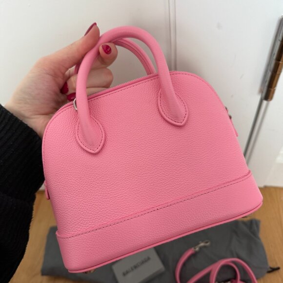 NWT Balenciaga Ville Handbag + Shoulder Bag In Violet Pink Inlaid Logo - Picture 10 of 16